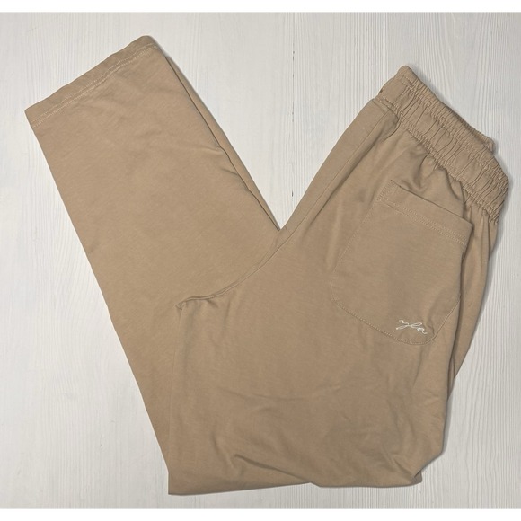 YoungLA Mens LG Pants Tan No Cuff Pump Covers Loose Fit Elastic Waist Stretch - Picture 4 of 7